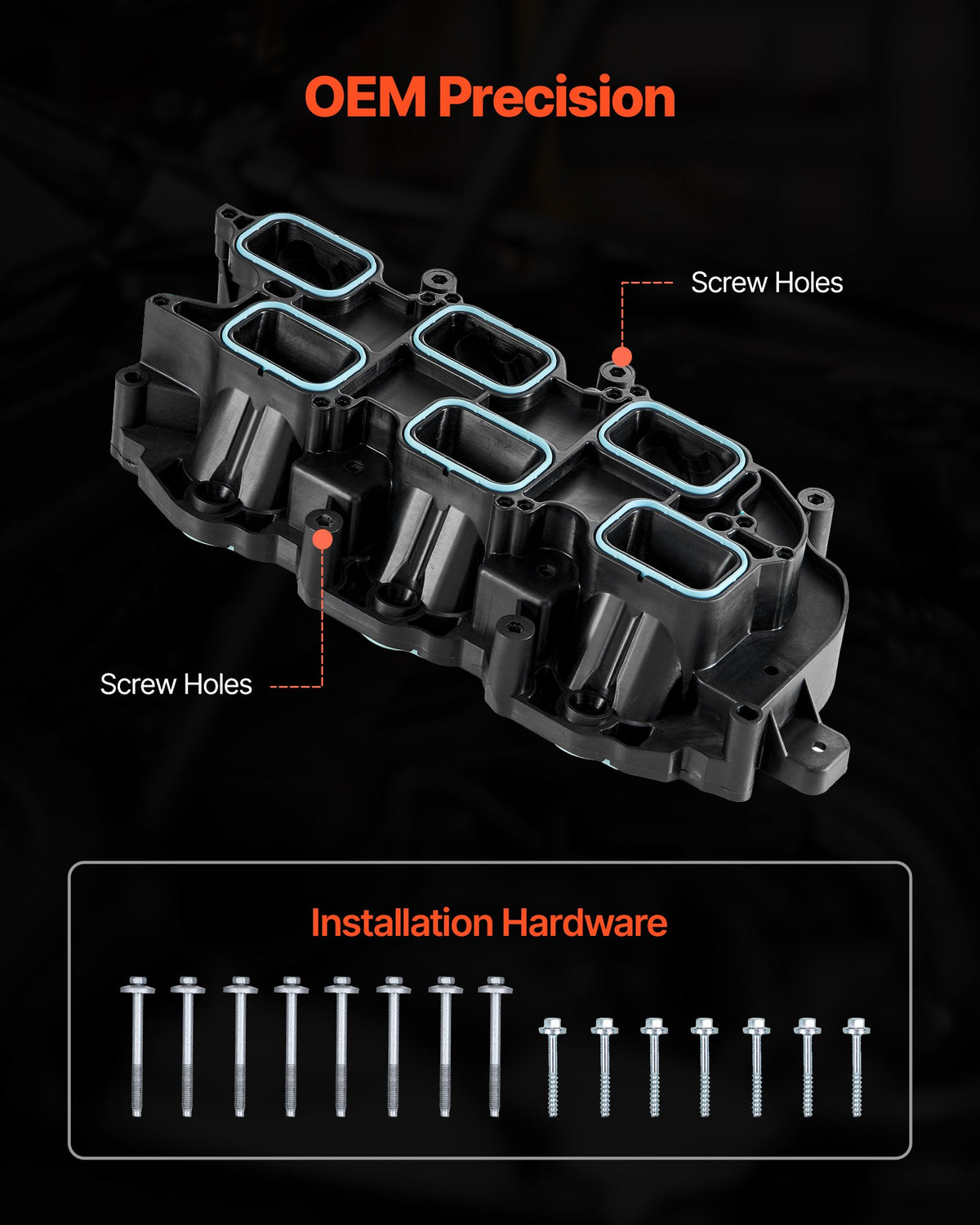 VEVOR Intake Manifold, with Gasket, Engine Intake Manifold Assembly Compatible with 2011-2015 Grand Cherokee, Manifold Replacement Replace 3009-167ALU, 051 841 99 AF, 051 841 99