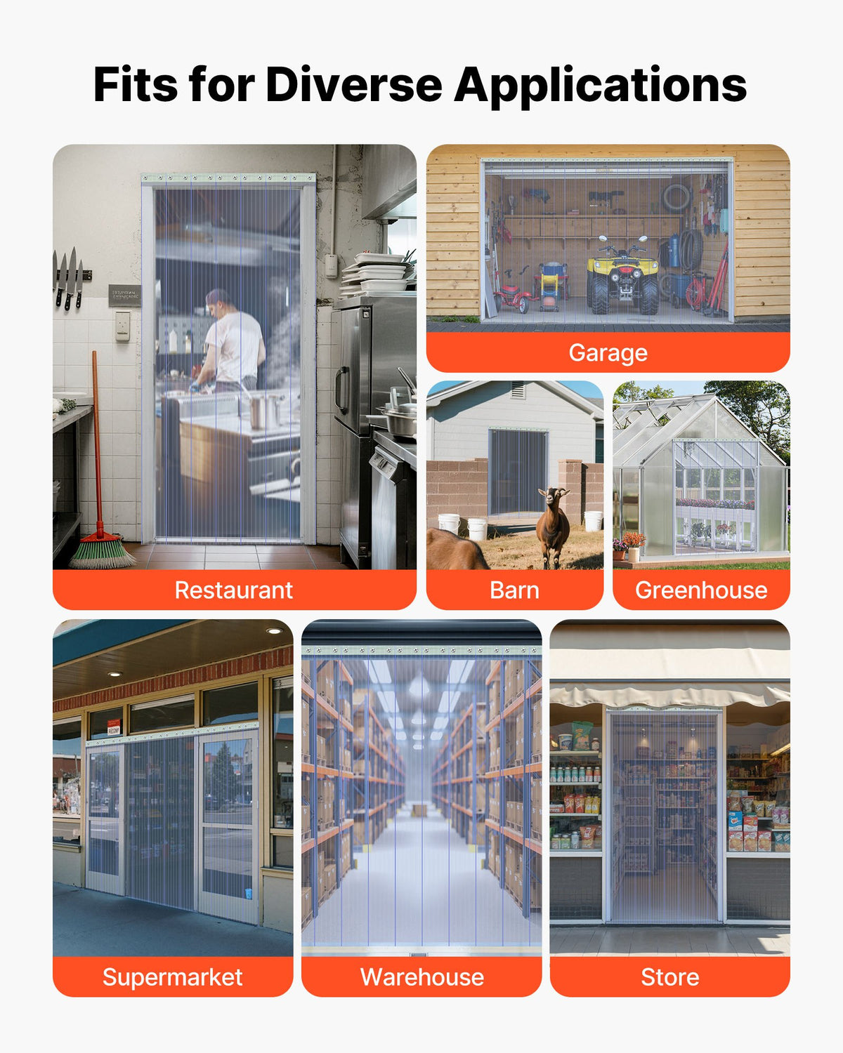 VEVOR Strip Curtains - Select Your Configuration - JZPVC75X81PCSTMJDV0 - view 3