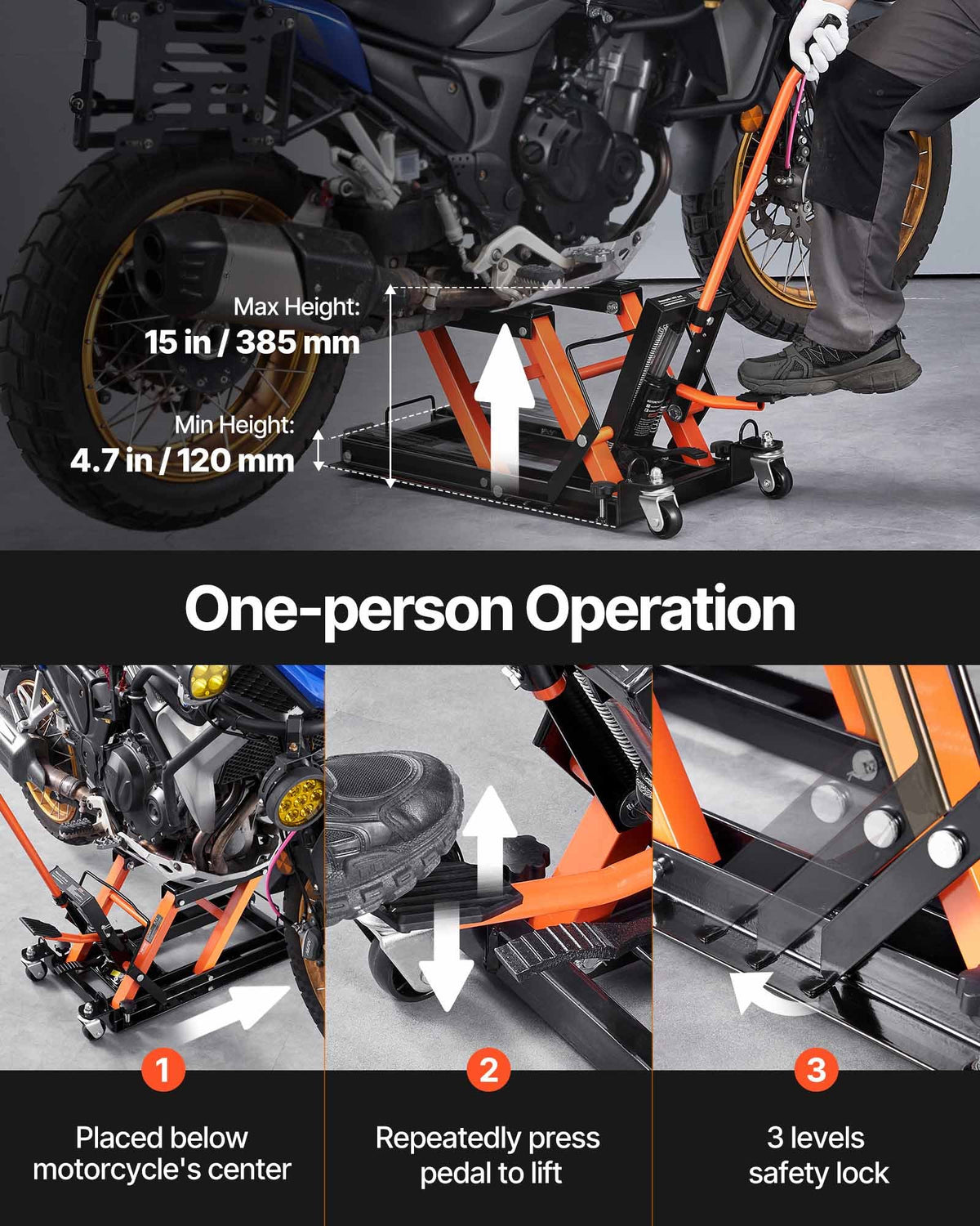 VEVOR Motorcycle Lifts - Select Your Configuration - MTCSJJYYB15004IG5V0 - view 3