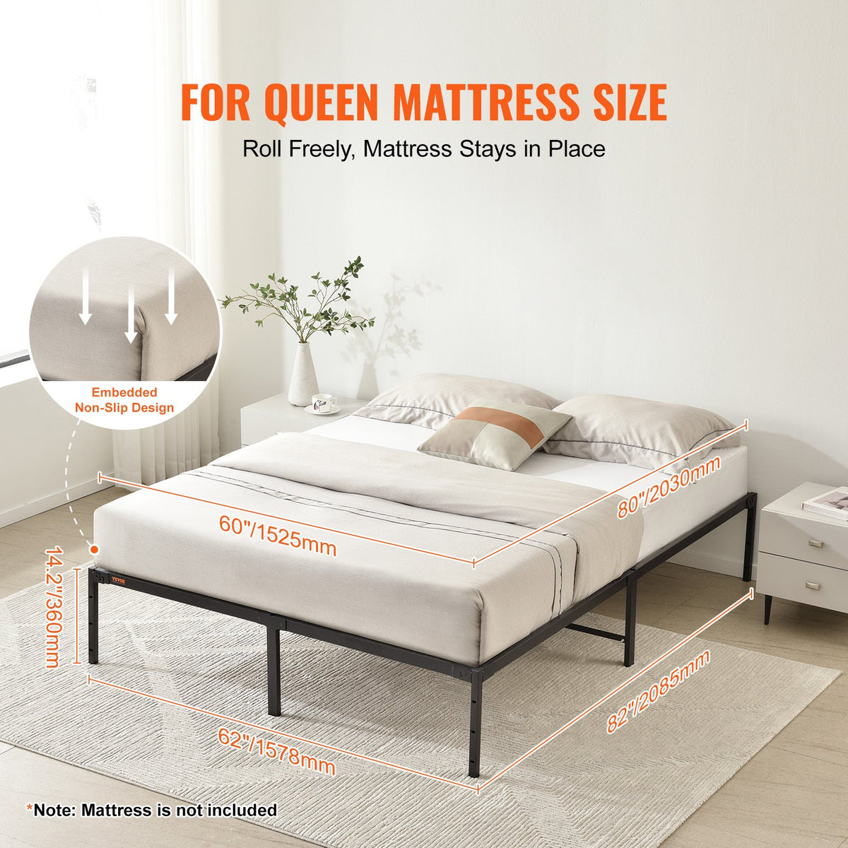 VEVOR Metal Platform Beds - Select Your Configuration - PTCJ14YCQUEE8EMWVV0 - view 3