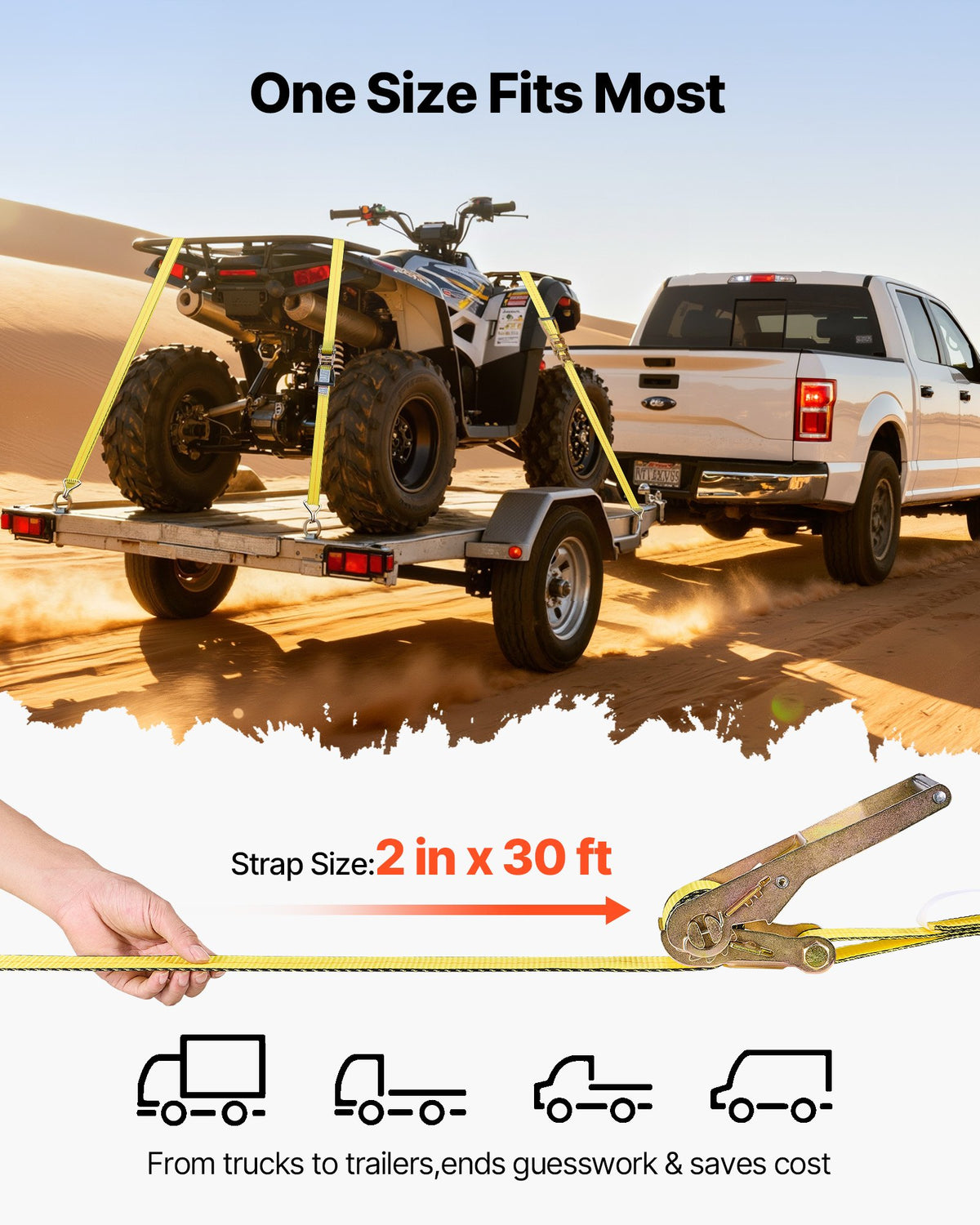 VEVOR Ratchet Strap - Select Your Configuration - SJGJLD2X3010VZ6IN001V0 - view 3