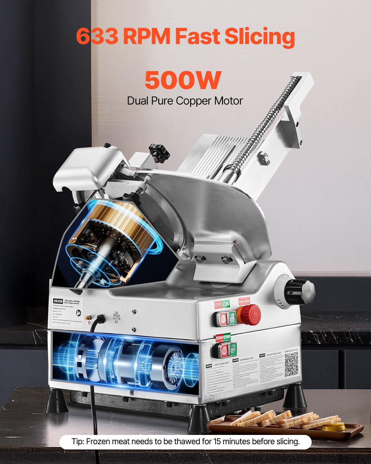 VEVOR Commercial Meat Slicer - Select Your Configuration - SYDRQPJ500WQLMHGU001V1 - view 3
