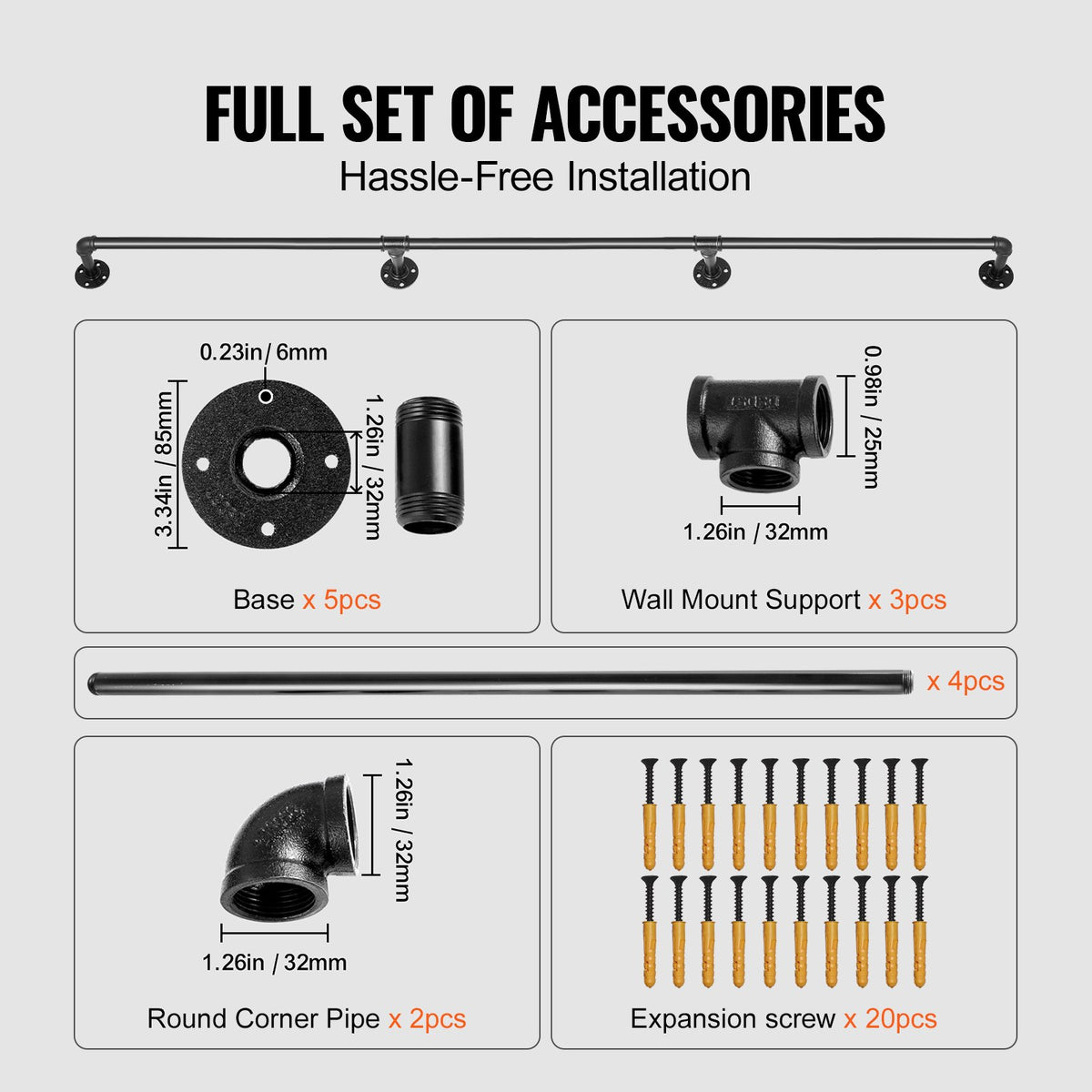 VEVOR indoor wall mounted stair handrail - Select Your Configuration - TZBGSLTFSGY13YH9HV0 - view 3