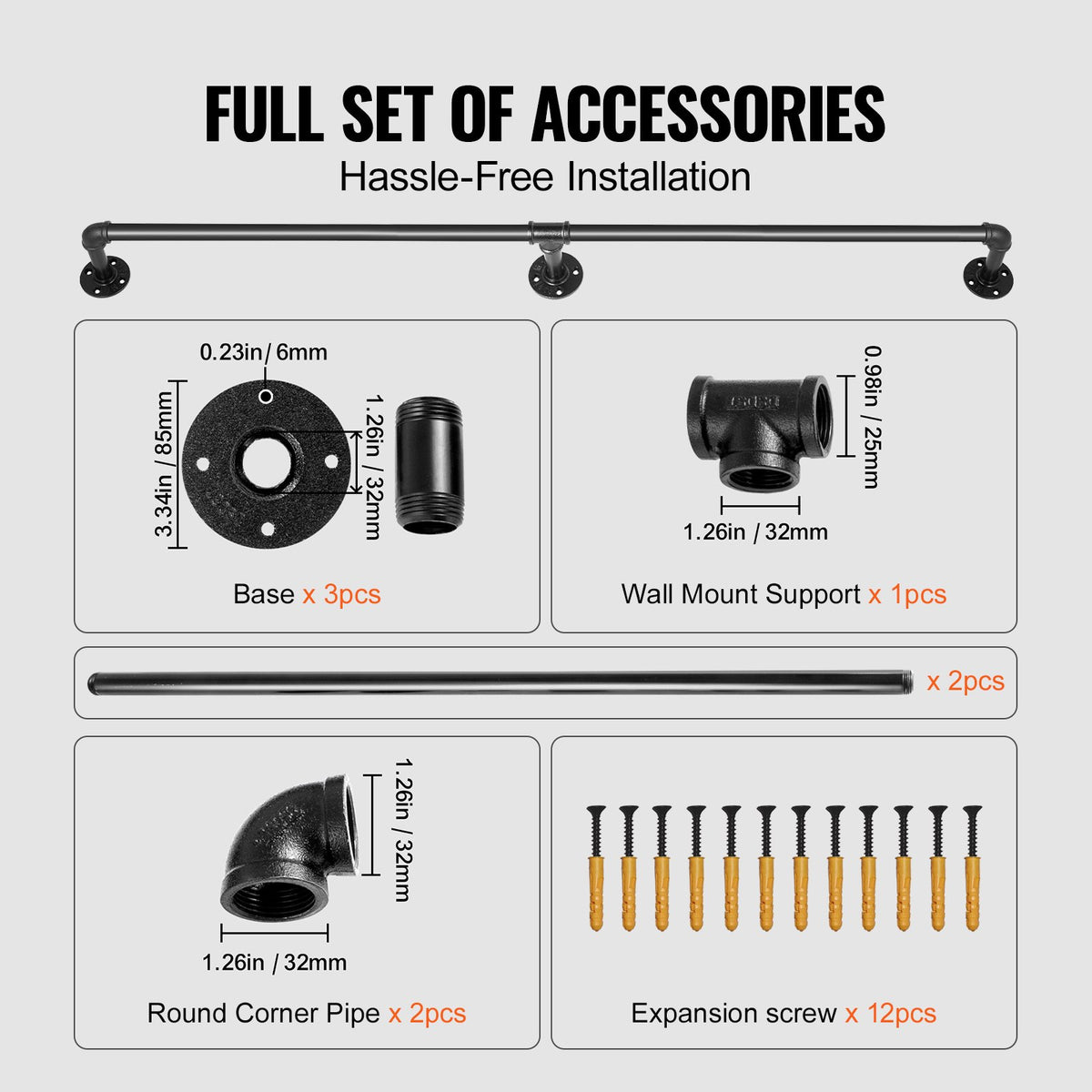 VEVOR indoor wall mounted stair handrail - Select Your Configuration - TZBGSLTFSGYG4DWRPV0 - view 3