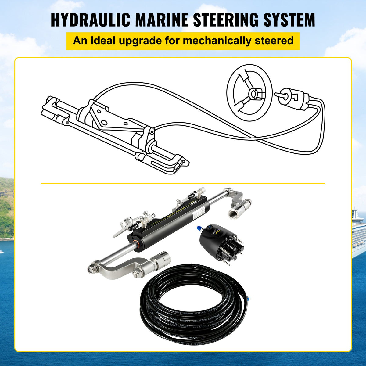 VEVOR Hydraulic Steering - Select Your Configuration - XWYYFXBTJ300HP001V0 - view 3