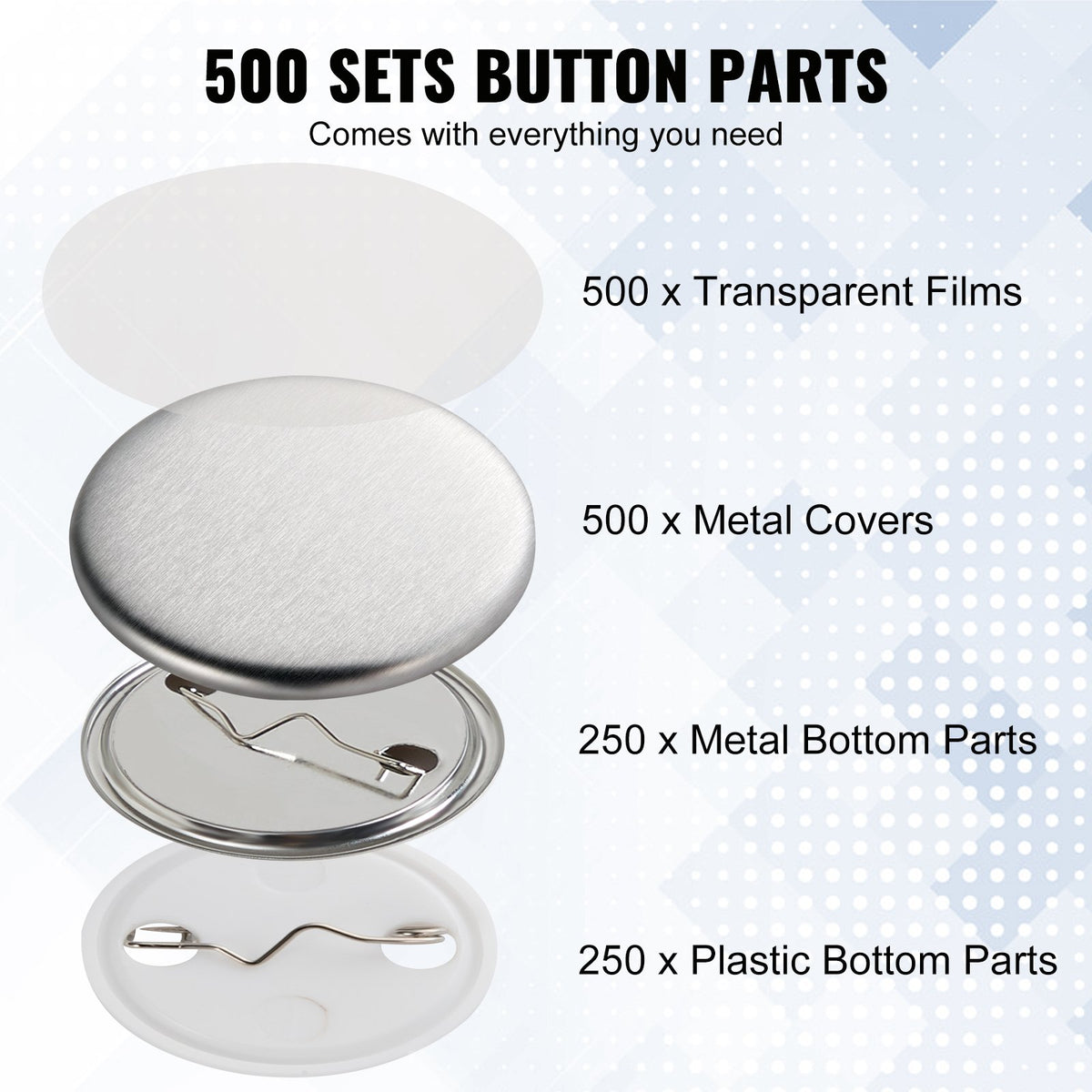 VEVOR Button Maker Accessories - Select Your Configuration - XZGSLH32MM50024OYV0 - view 3
