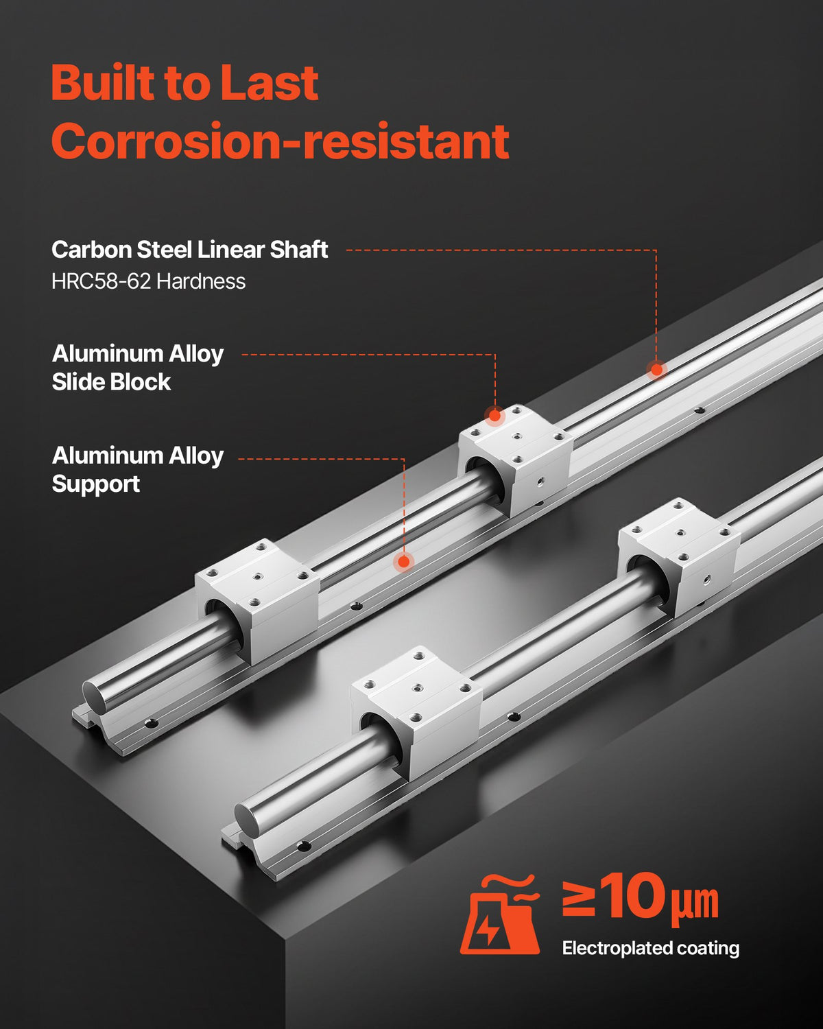 VEVOR Linear Guide Rail - Select Your Configuration - ZXDGSBR25MM1H0CIS001V0 - view 3