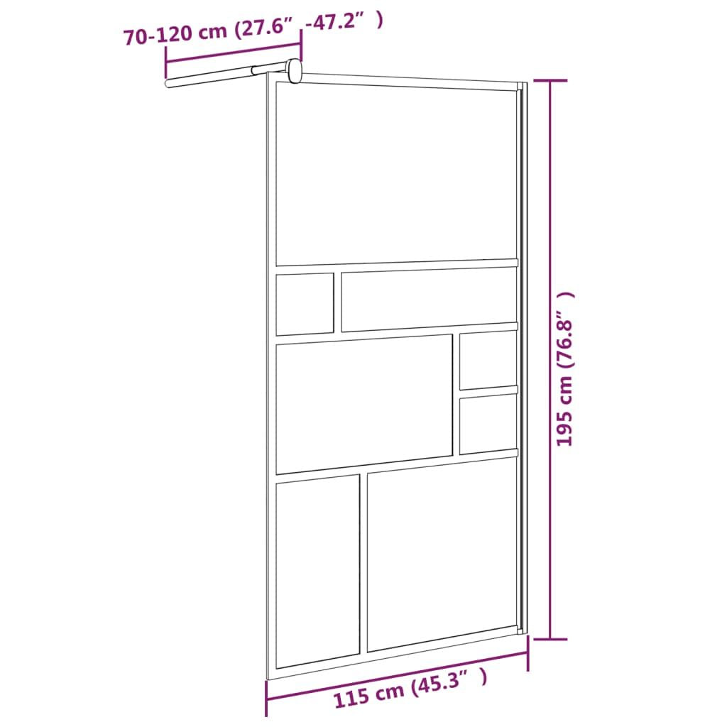 Walk-in Shower Wall 45.3"x76.8" ESG Glass White image 7