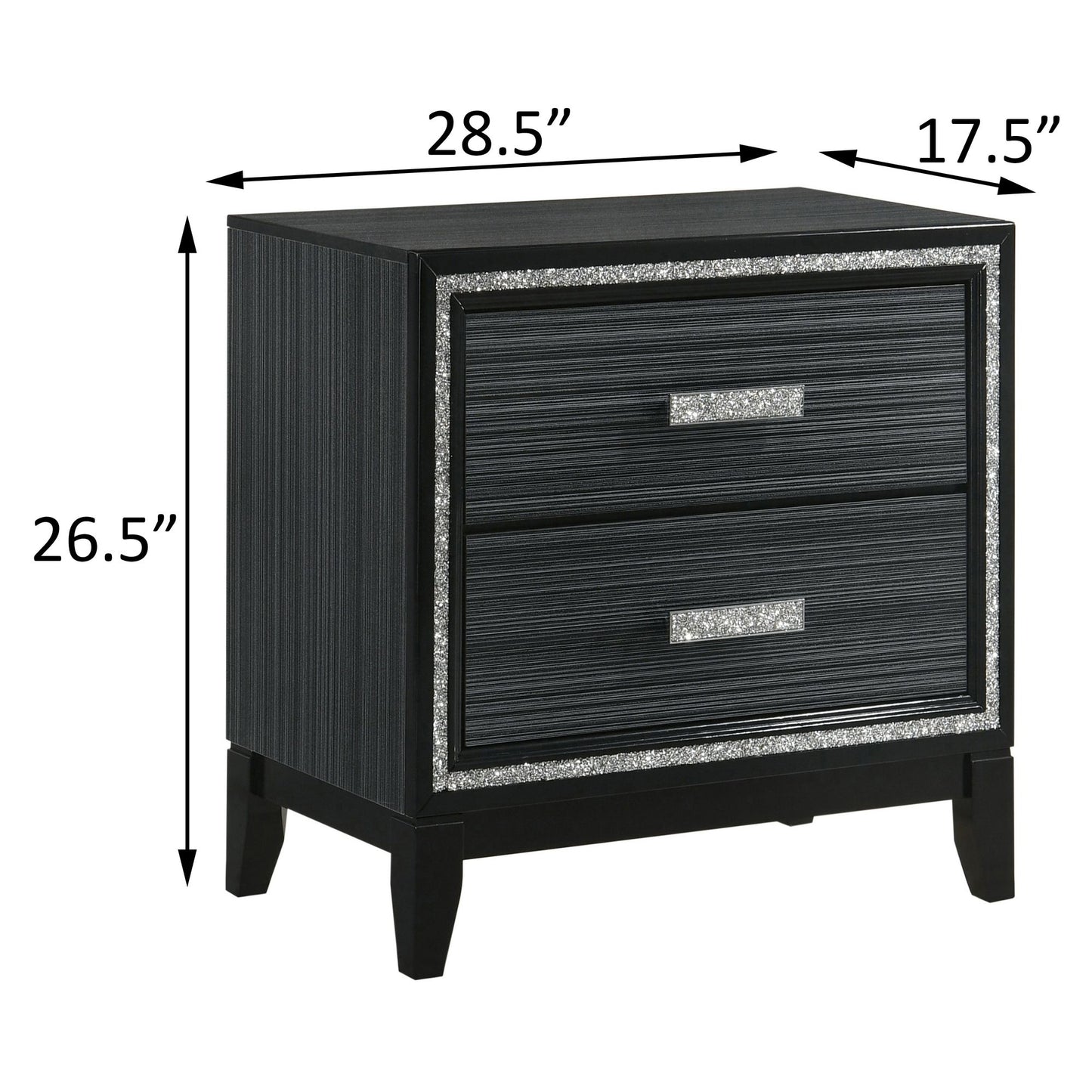 Weathered Black 2-drawer Nightstand image 7