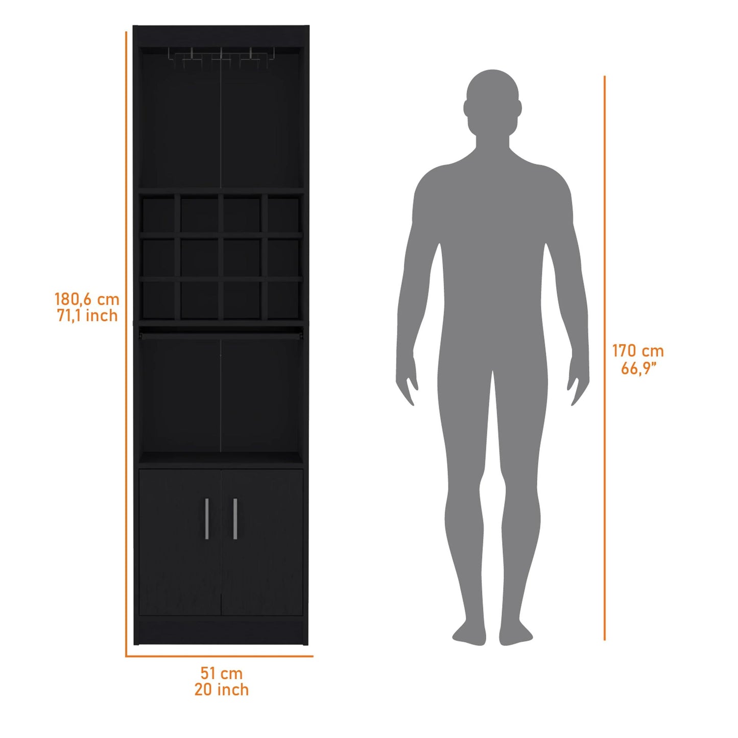 Wenge Bar Cabinet with Wine Storage image 6