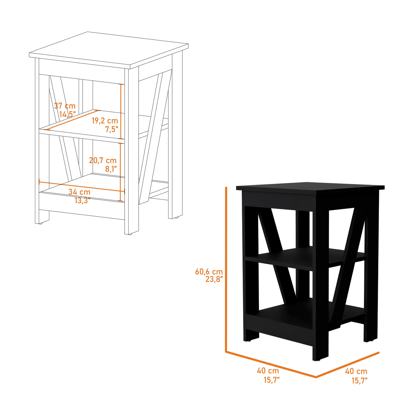 Wenge Table with 2 Shelves image 5