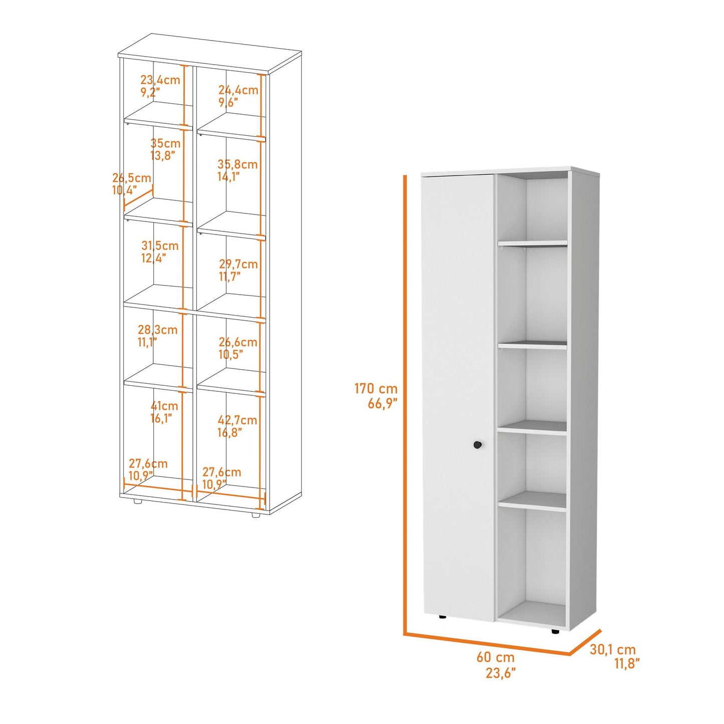 White 1-Door Multistorage Kitchen Pantry image 6