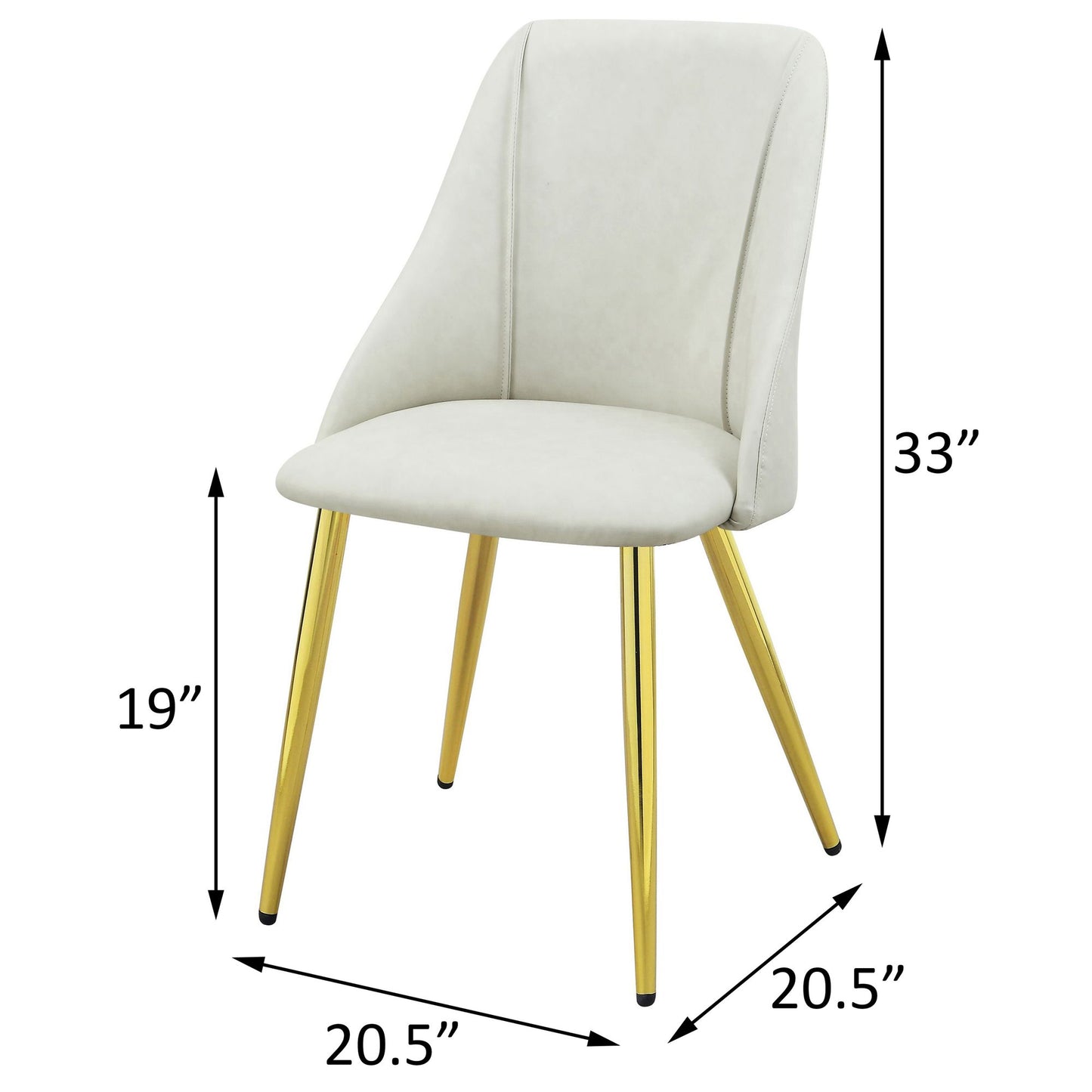 White and Gold Tight Back Side Chairs (Set of 2) image 7