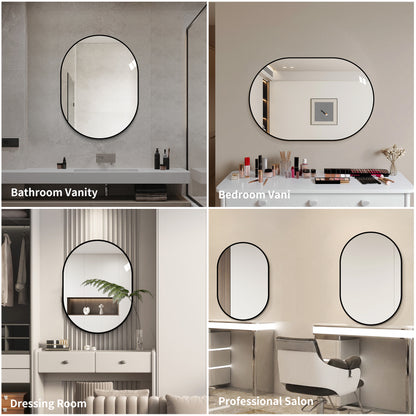 36x24 Inch Black Bathroom Vanity Mirror Wall Mounted, Framed Wall Mirror for Bathroom, Vertical or Horizontal Hanging, Modern HD Mirror for Bedroom, Entryway image 5