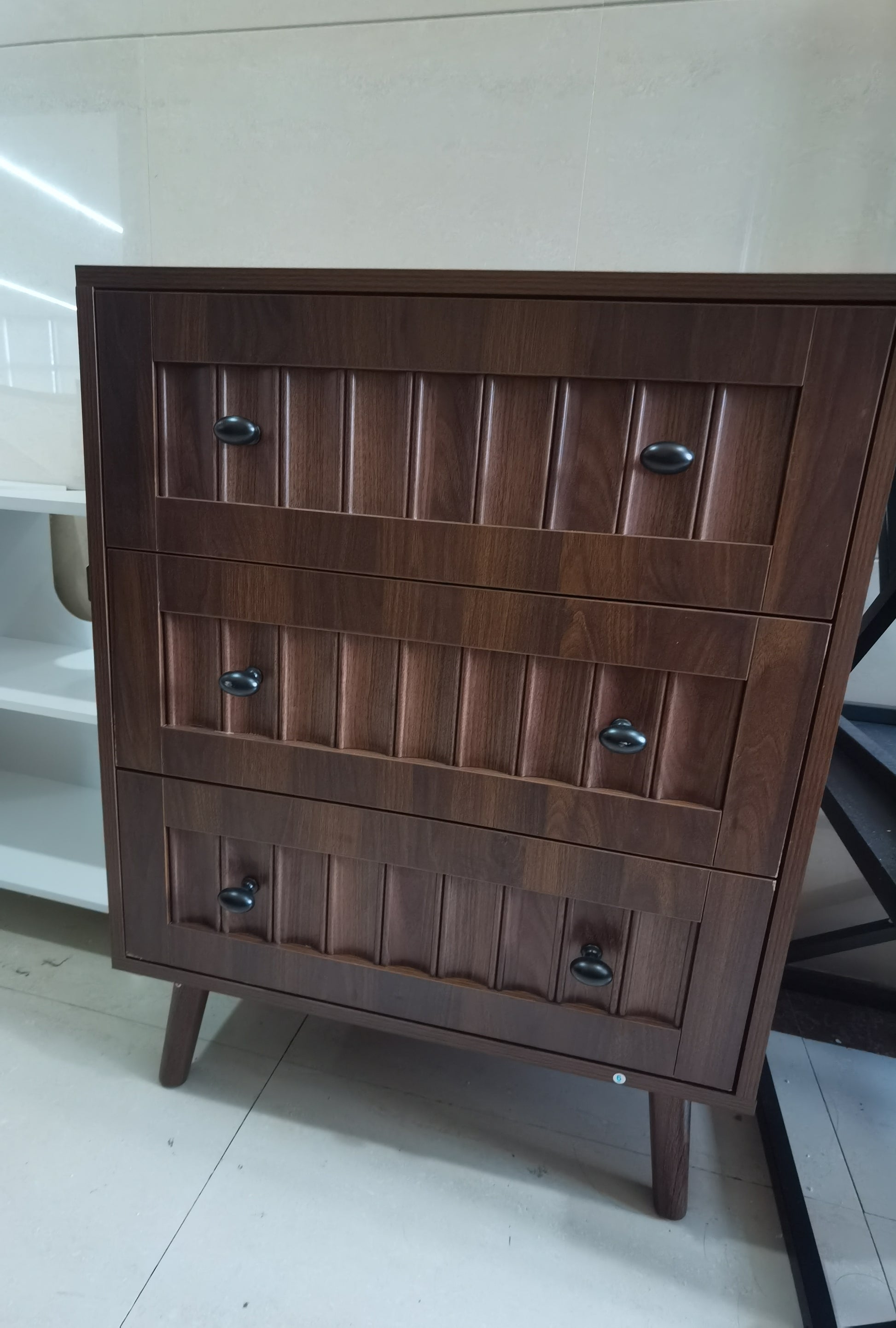 3 drawer dresser, modern wardrobe dresser chest of drawers, wooden storage storage cabinet, dresser storage cabinet, suitable for living room, bedroom, corridor (walnut) image 2
