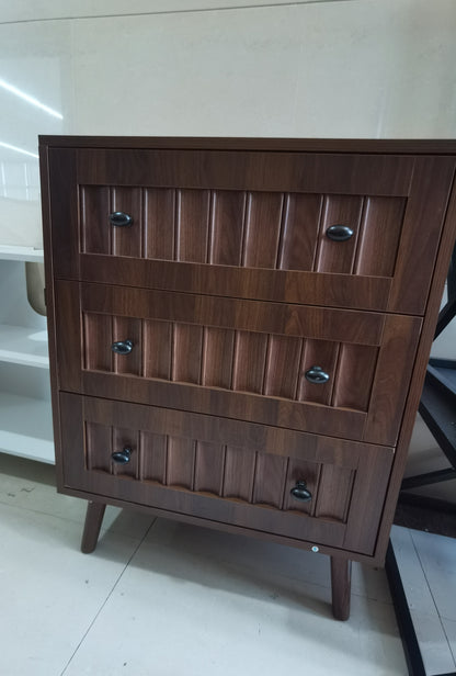 3 drawer dresser, modern wardrobe dresser chest of drawers, wooden storage storage cabinet, dresser storage cabinet, suitable for living room, bedroom, corridor (walnut) image 2