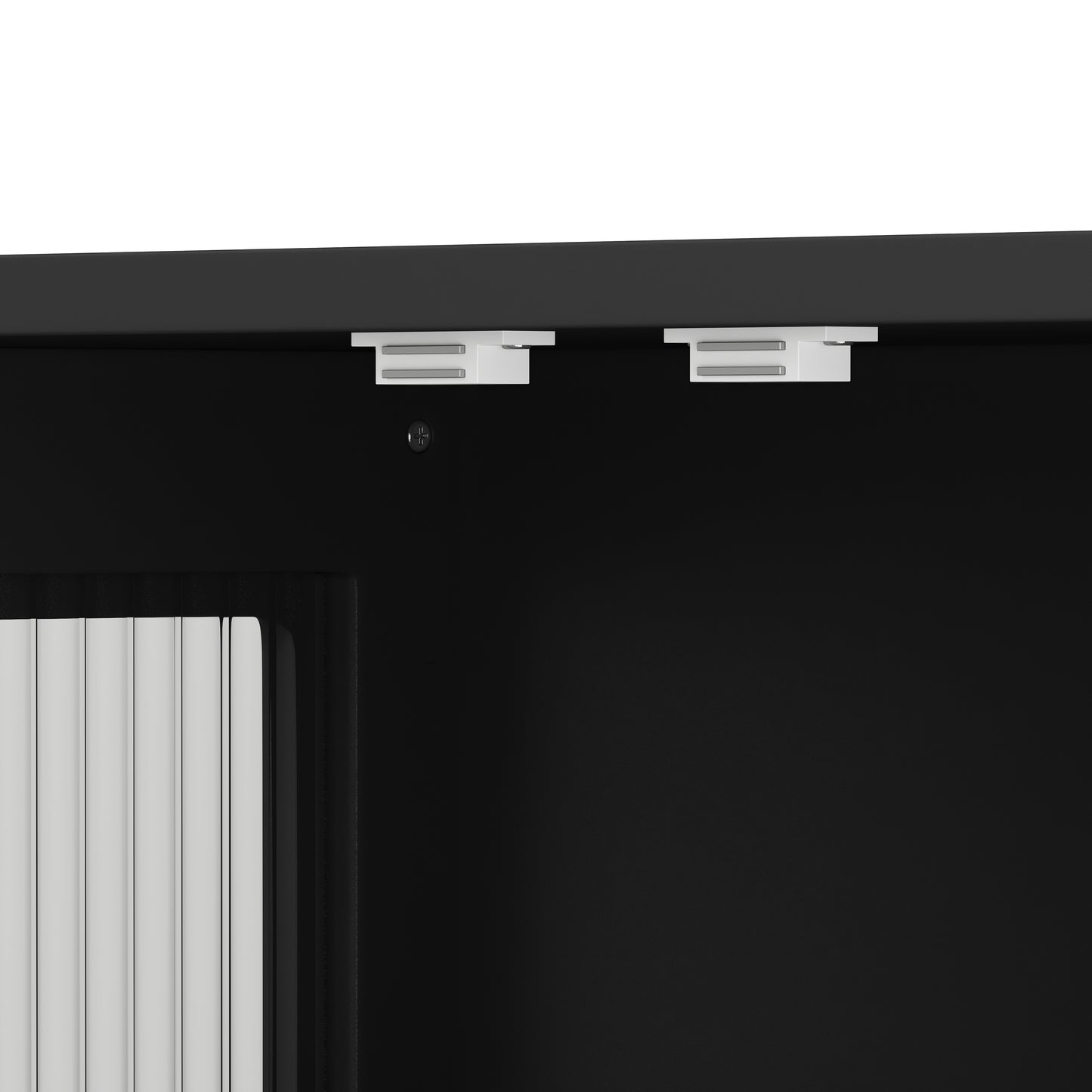 Bathroom Wall Cabinet, 3-Door Wooden Wall Cabinet with Open and Hidden Storage Space, Medicine Cabinet with Glass Door and Towel Bar for Entryway Living Room Bathroom Dining Room,Black image 12