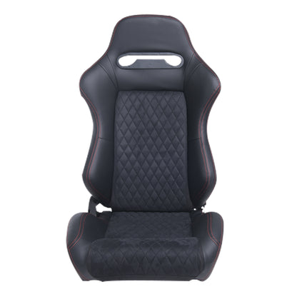 RACING SEAT HIGH QUALITY PVC WITH SUADE MATERIAL DOUBLE SLIDER 2PCS image 2