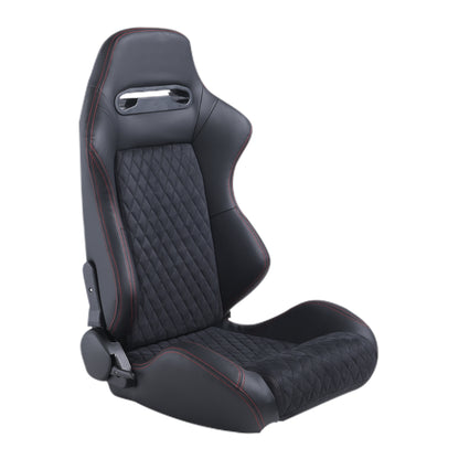 RACING SEAT HIGH QUALITY PVC WITH SUADE MATERIAL DOUBLE SLIDER 2PCS image 3