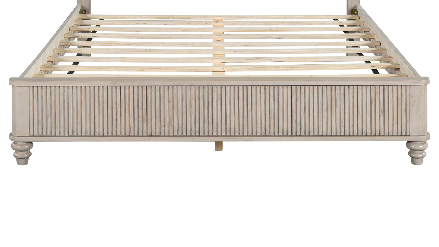 Queen Size Solid Wood Bed Accessories Package, Including Parts 2, 3, 4, 5, 6, 7, 10, 11, 12, 13, and Hardware, Beige image 2