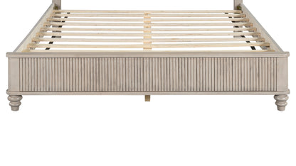 Queen Size Solid Wood Bed Accessories Package, Including Parts 2, 3, 4, 5, 6, 7, 10, 11, 12, 13, and Hardware, Beige image 2