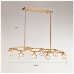 Crystal Chandelier for Dining Room - 8-Light Modern Fixture