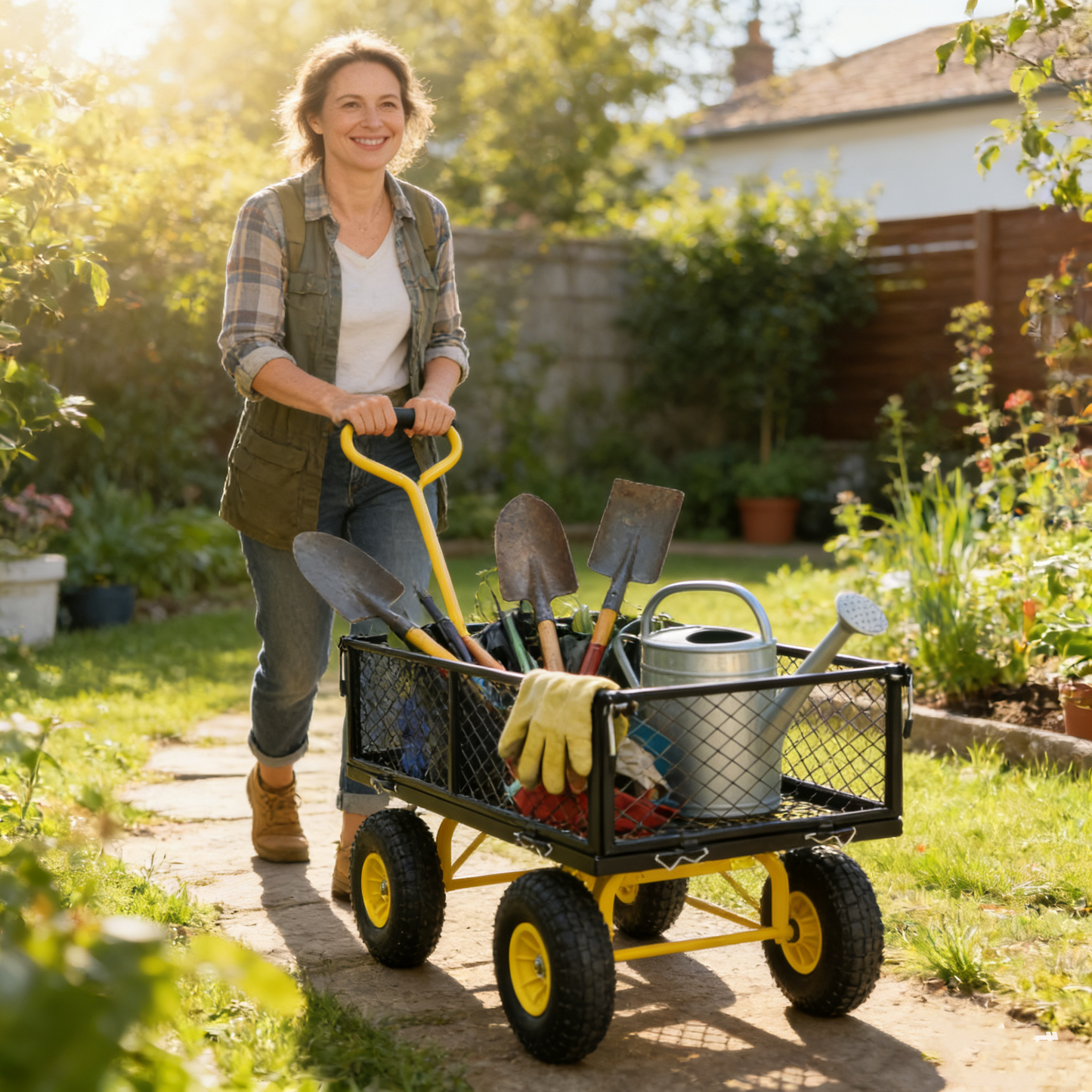 Wagon Cart Garden cart trucks make it easier to transport firewood image 12