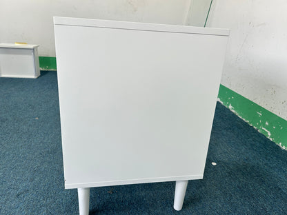 22.83'' H Modern White Nightstand with One Drawer and Open Shelf, Gold - Accented Handle, Ideal for Bedroom Decor image 8