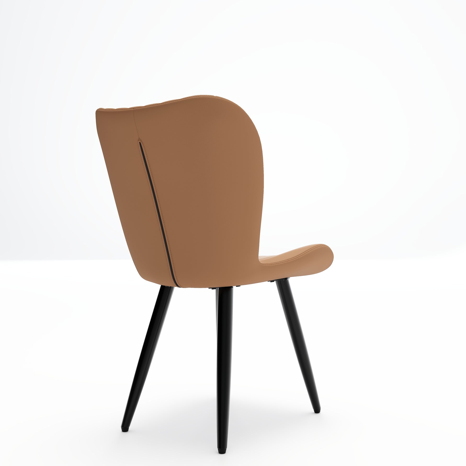 Set of 4 Modern PU Leather Dining Chairs with Thick Cushions & Metal Legs, Armless Faux Leather Side Chairs for Kitchen, Dining Room image 9
