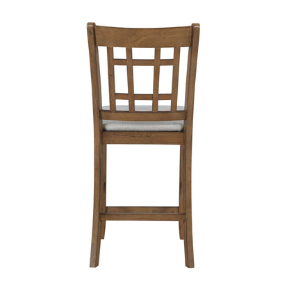 Brown Finish Counter Height Dining Chairs Set of 2 Padded Seat Upholstery Wood Frame Dining Kitchen Furniture image 5