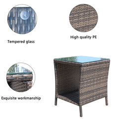 Outdoor patio Furniture 1 Coffee Table with clear tempered glass