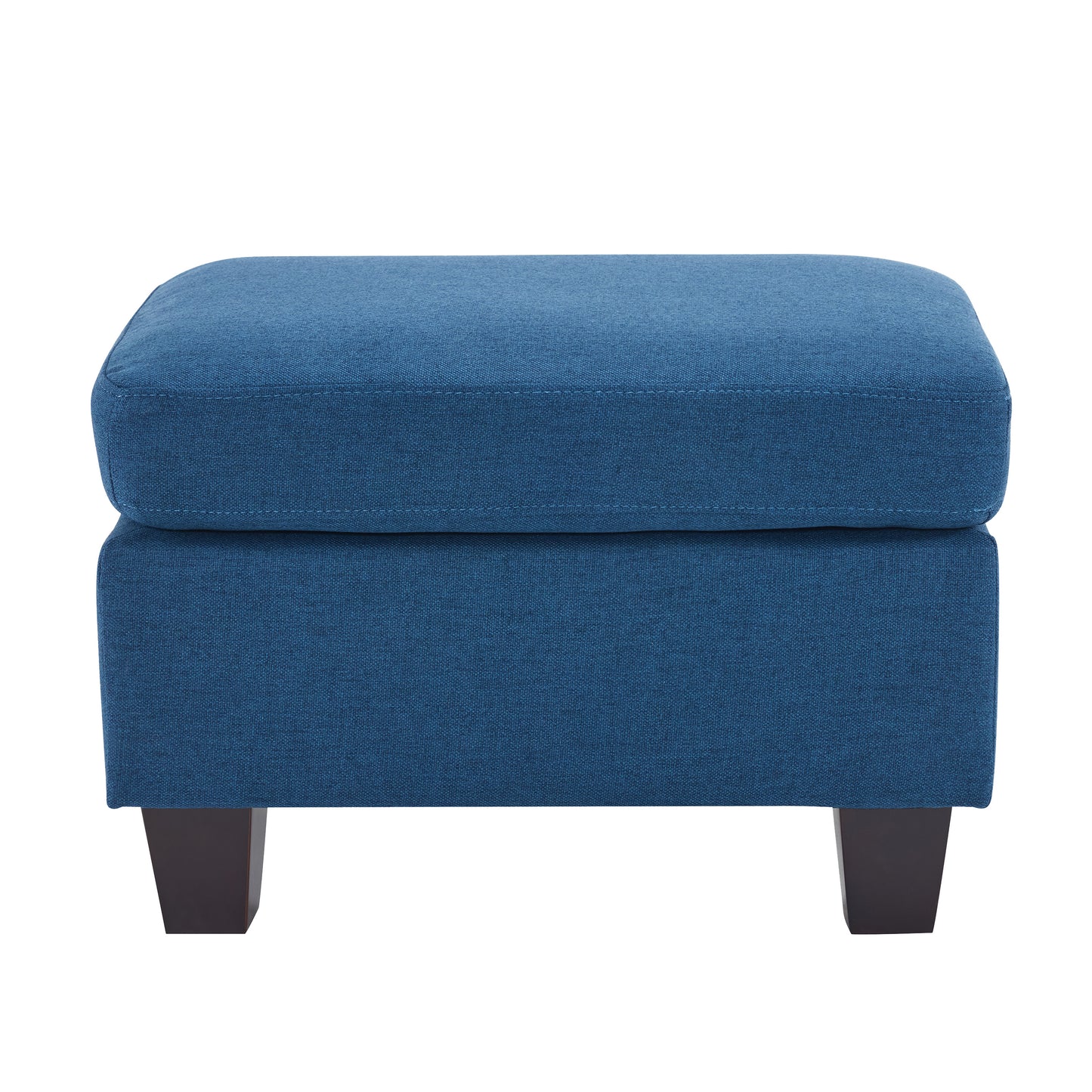 Upholstered Ottoman, Navy Blue image 3