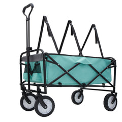 Collapsible Foldable Wagon Cart - All-Terrain Utility Cart in Green
