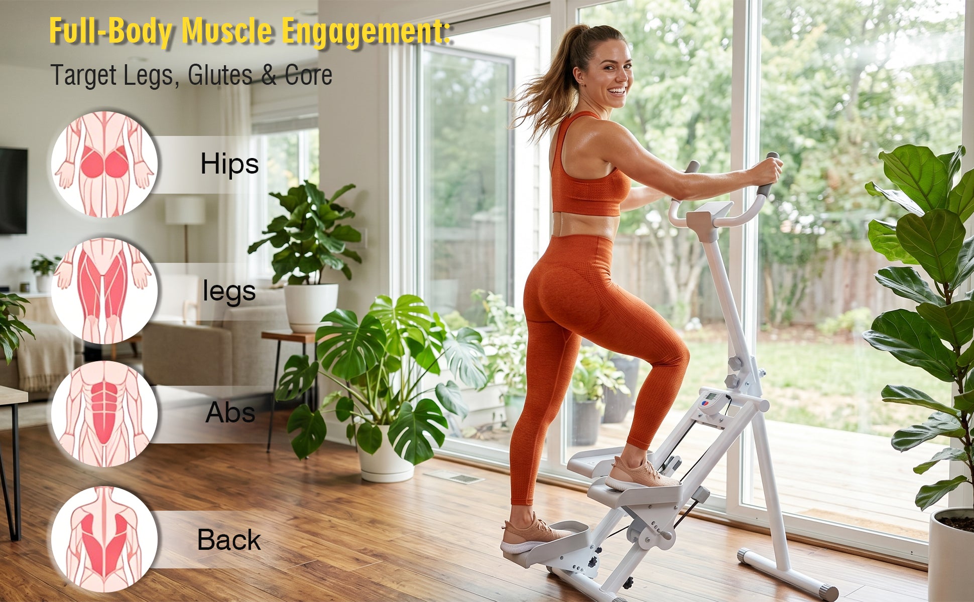 Stair Stepper Machine, Vertical Climber Exercise Equipment with LCD Display, Compact Cardio Step Trainer for Full-Body Home Workouts image 3