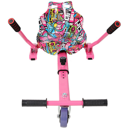 Hoverboard Seat Attachment Go-Kart,Fits 6.5" 8"10" Hoverboards,Sturdy Adjustable Off-Road Frame,Hover Cart for Family Fun,not include Hoverboard,Pink image 6