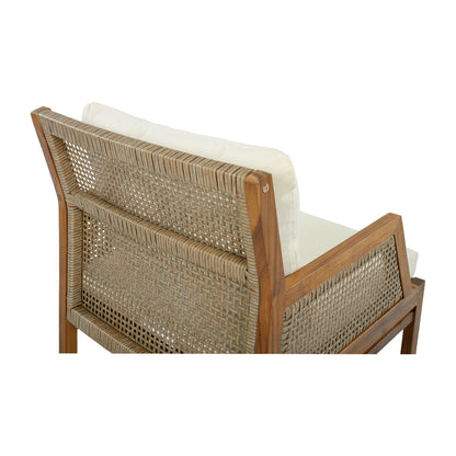 2 Piece Acacia Wood Patio Furniture Club Chair, Set of 2 Outdoor Wicker Armchair, Deep Seating with Soft Cushions for Porch, Garden, Backyard, Balcony, Teak & Mix Brown & Cream image 11