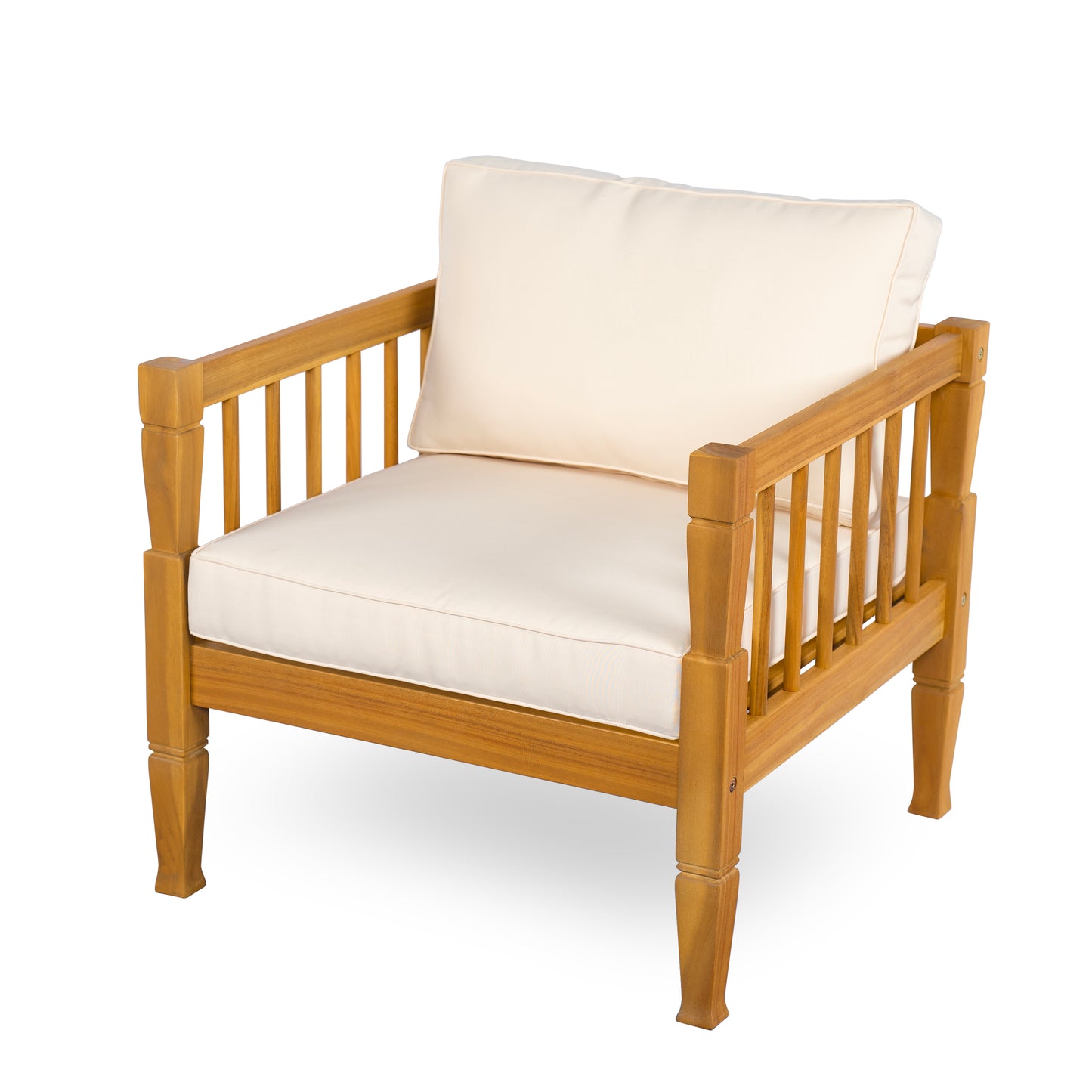4-Piece Patio Furniture Set, Outdoor Furniture with coffee table, Patio Conversation Set Deep Seating with Thick Cushion for Backyard Porch Balcony,Teak finish image 8