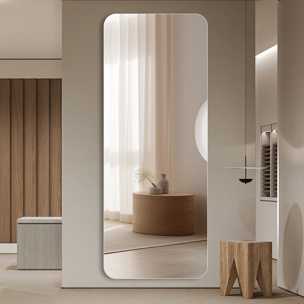 65"x 24" inch Full Body round corner mirror for Living Room Bedroom Cloakroom Wall hanging with hanging hole High quality 5mm silver mirror Explosion-proof glass image 5