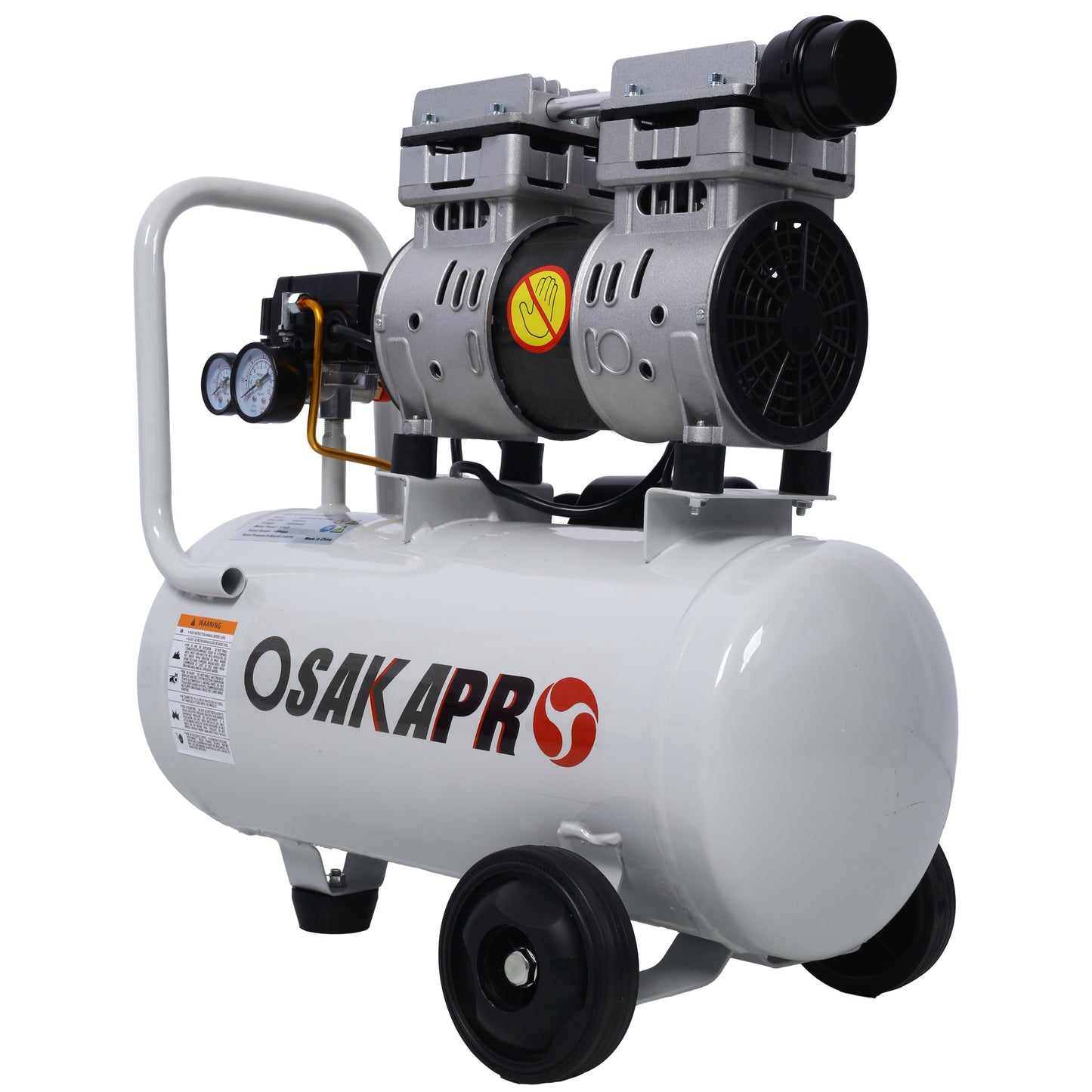 1.5HP Silent Oil-Free Air Compressor 8 Gallon, Oil-Free, Electric Shop Air Compressor Portable,Lightweight with Wheels, 70 dBA Noise Level, with Automatic Drain Valve,Light Gray image 5