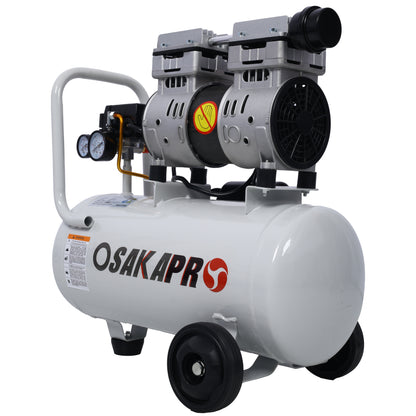 1.5HP Silent Oil-Free Air Compressor 8 Gallon, Oil-Free, Electric Shop Air Compressor Portable,Lightweight with Wheels, 70 dBA Noise Level, with Automatic Drain Valve,Light Gray image 5