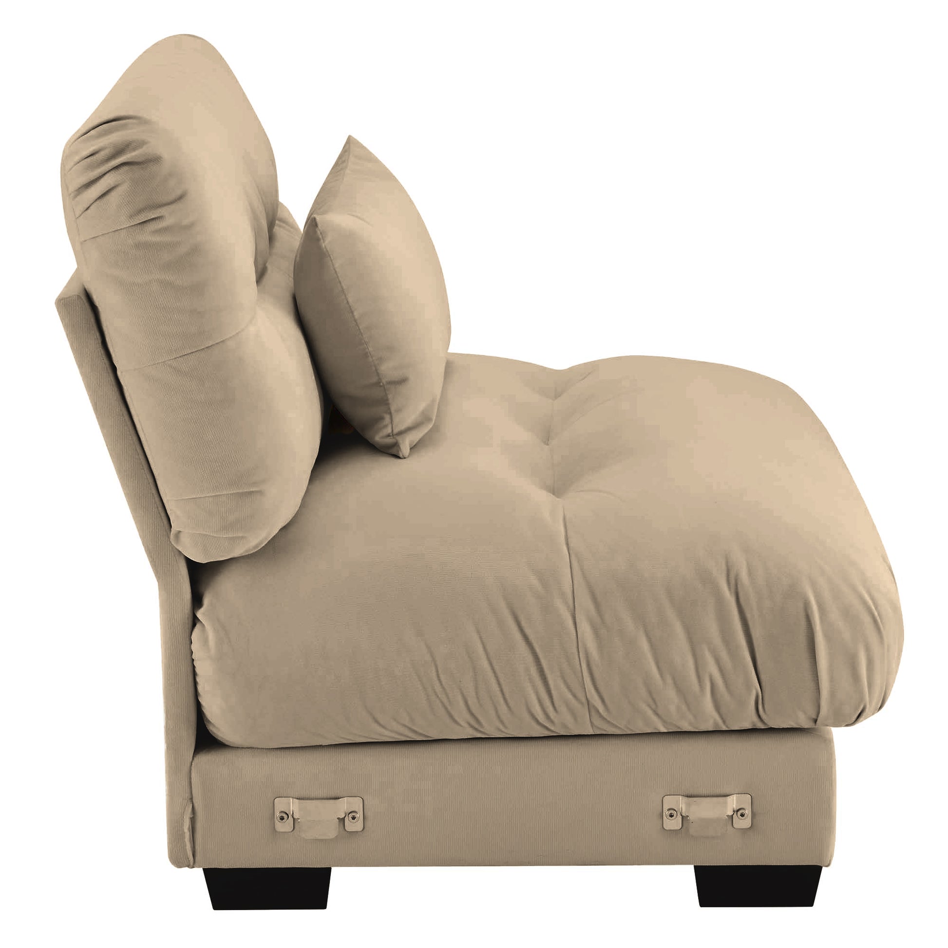 Milano Armless Sofa W/1 pillow - Beige image 4