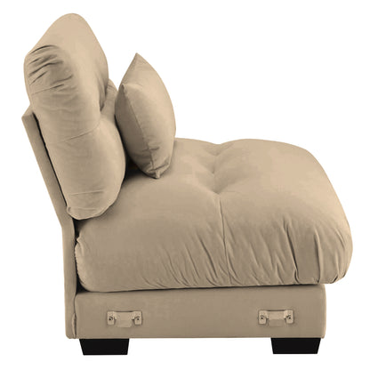 Milano Armless Sofa W/1 pillow - Beige image 4