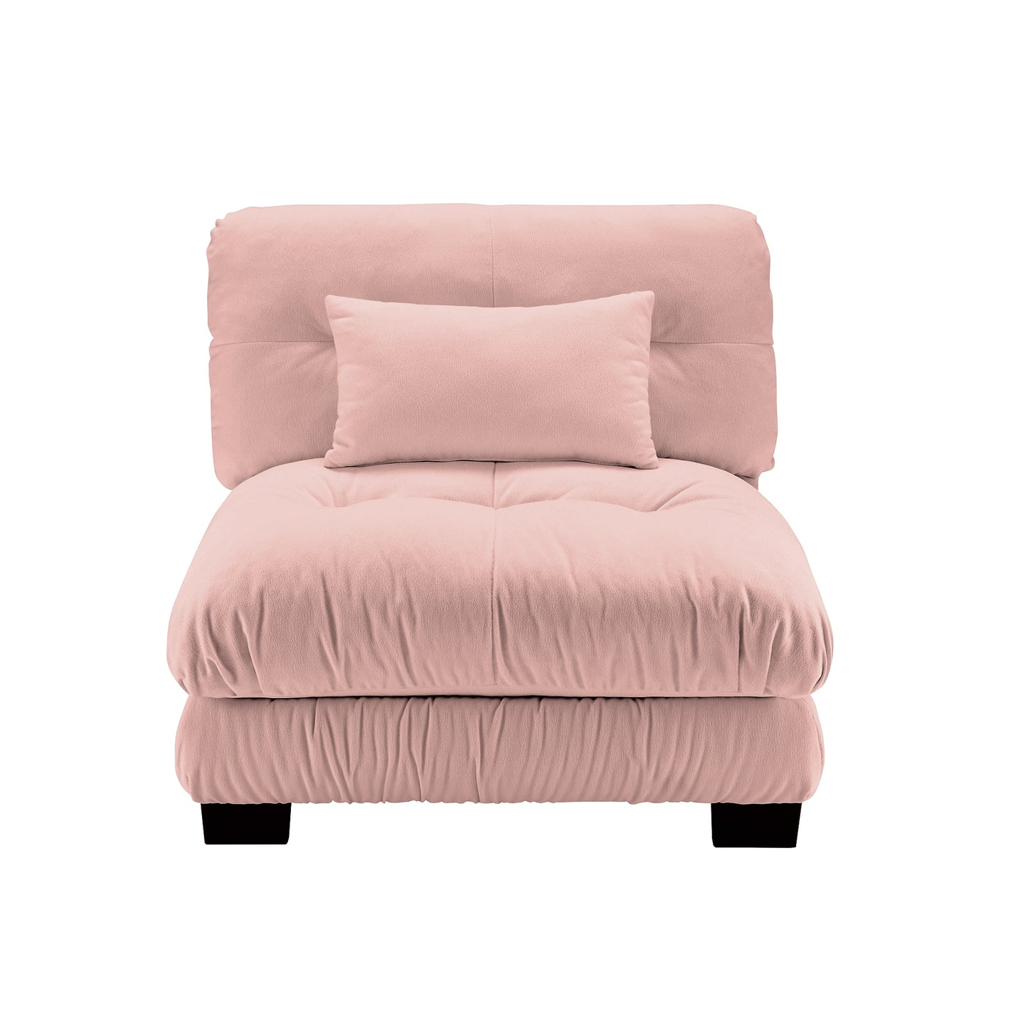 Pariss Armless Sofa W/1 pillow - Pink image 1