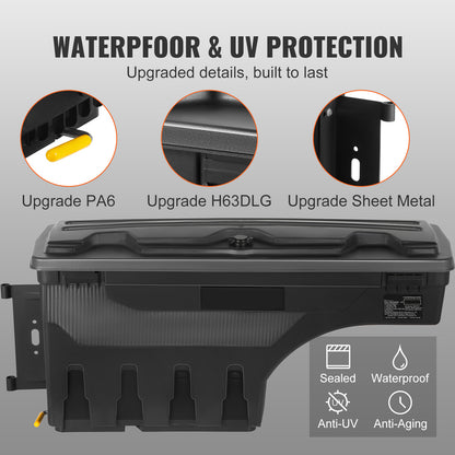 Truck Bed Storage Box, Lockable with Password Padlock, 6.6 Gal/25 L ABS Wheel Well Tool Box, Waterproof and Durable, Compatible with Ford F-150 2015-2021, Drivers Side (Left) image 3