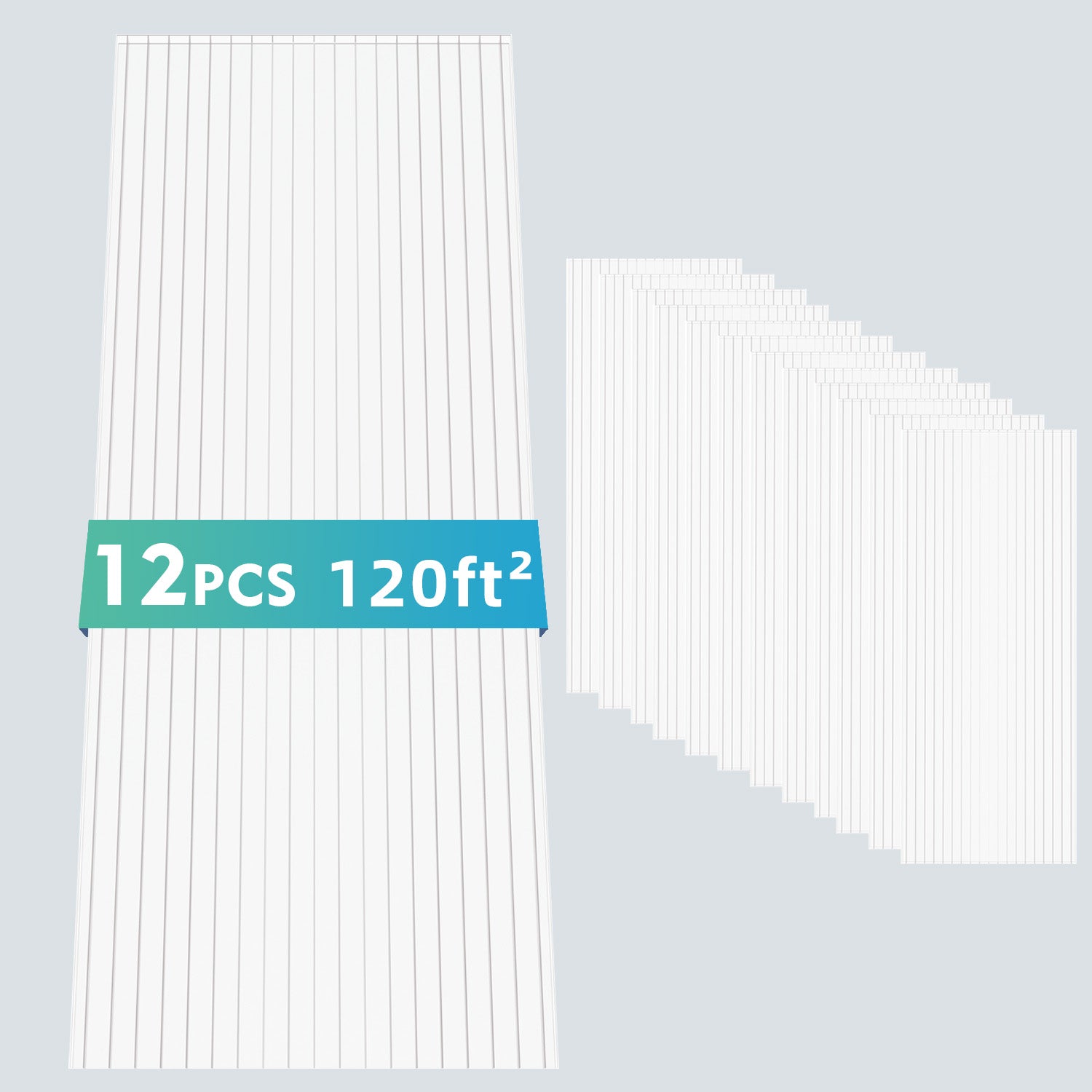 12 Pack Twin-Wall Polycarbonate Sheets 5' x 2' x 0.24",UV Protected Greenhouse Panels, Shatterproof & Insulated Roofing Sheets for Greenhouse, Patio Cover, Garden Shed and DIY Projects image 5