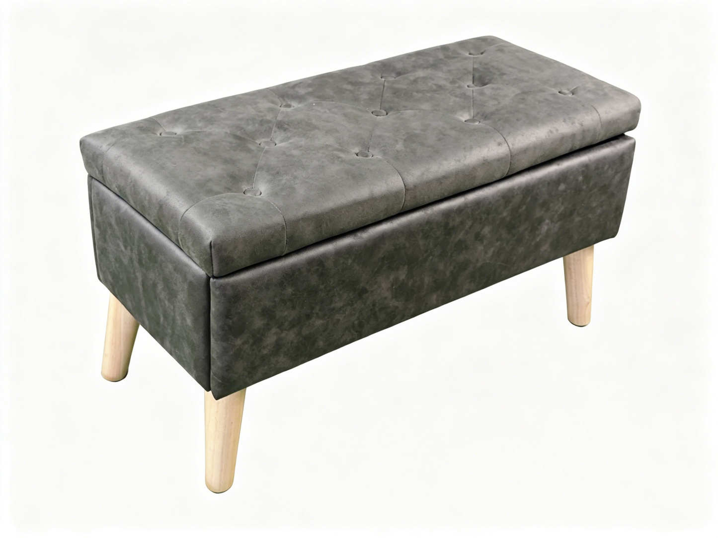 32" Wide Storage Ottoman Bench with Built-in Tray, Square Storage Ottoman for Extra Storage, Upholstered Footrest and End of Bed Bench, Perfect for Living Room, Bedroom, Sitting, Relaxing, Modern Stit image 11
