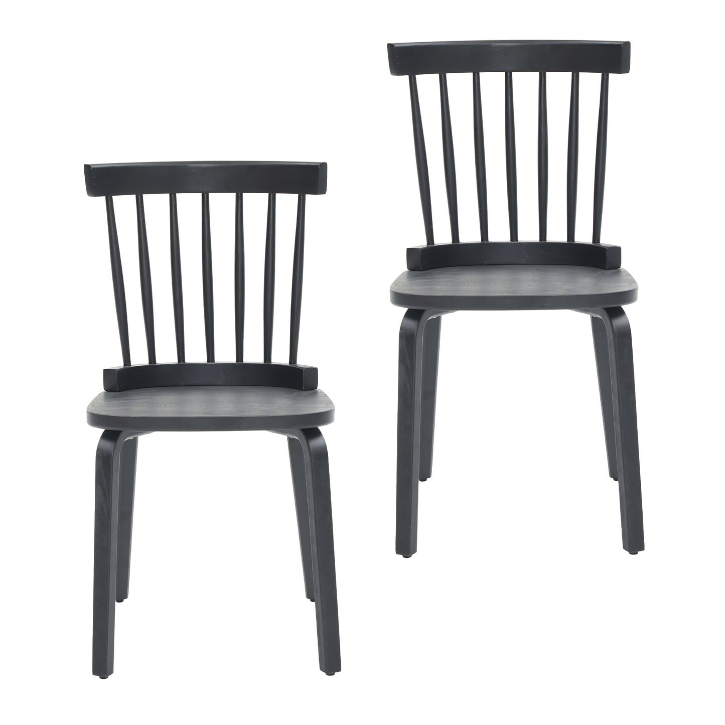Windsor Dining Chairs Set of 2,Wood Farmhouse Spindle Back, Widen Seat, Mid-Century Modern French Country Style, for Living Room Restaurant, Black image 10