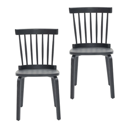 Windsor Dining Chairs Set of 2,Wood Farmhouse Spindle Back, Widen Seat, Mid-Century Modern French Country Style, for Living Room Restaurant, Black image 10