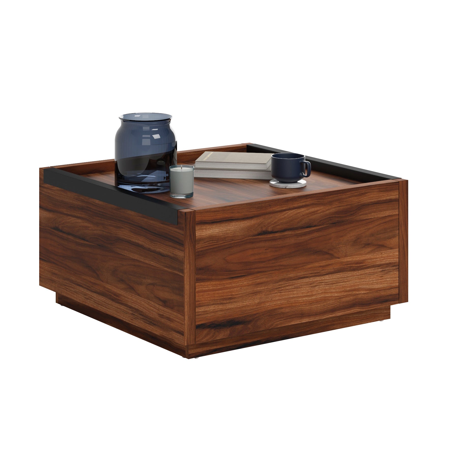 Coffee Table with Full-Extension Drawers, Dark Brown finish image 11