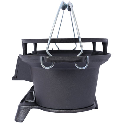 Oval Cast Iron Grill Outdoor, Portable Charcoal Grill and Tabletop Cast Iron Skillet - 100% Cast Iron, Durable, Small Charcoal Grill, Camping Stove, Hibachi Grill image 9